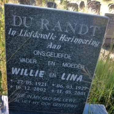 RANDT Willie, du 1921-2002 &amp; Lina 1927-2001