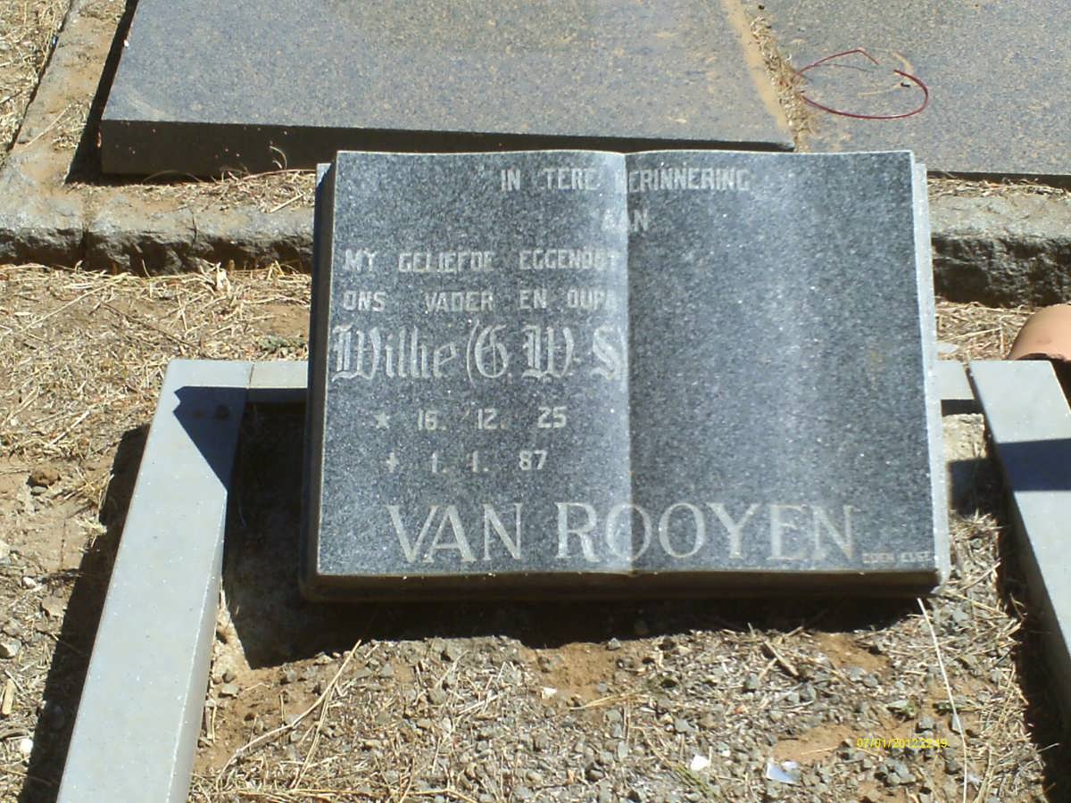 ROOYEN G.W.S., VAN 1925-1987
