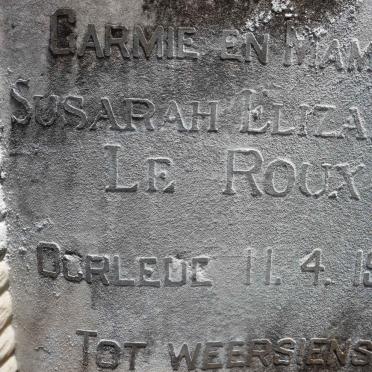 ROUX Pieter, le -1948 &amp; Susarah Elizabeth -1964