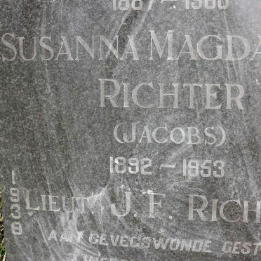 RICHTER Christiaan George Friedrich 1887-1960 &amp; Susanna Magdalena JACOBS 1892-1953 :: RICHTER J.F. 1921-1943
