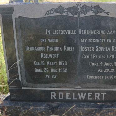 ROELWERT Bernardus Hendrik Roelf 1873-1952 &amp; Hester Sophia PELSER 1883-1945