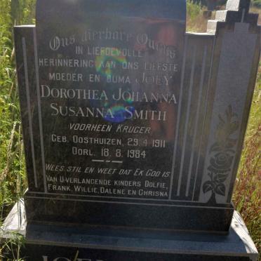 SMITH Dorothea Johanna Susanna voorheen KRUGER nee OOSTHUIZEN 1911-1984