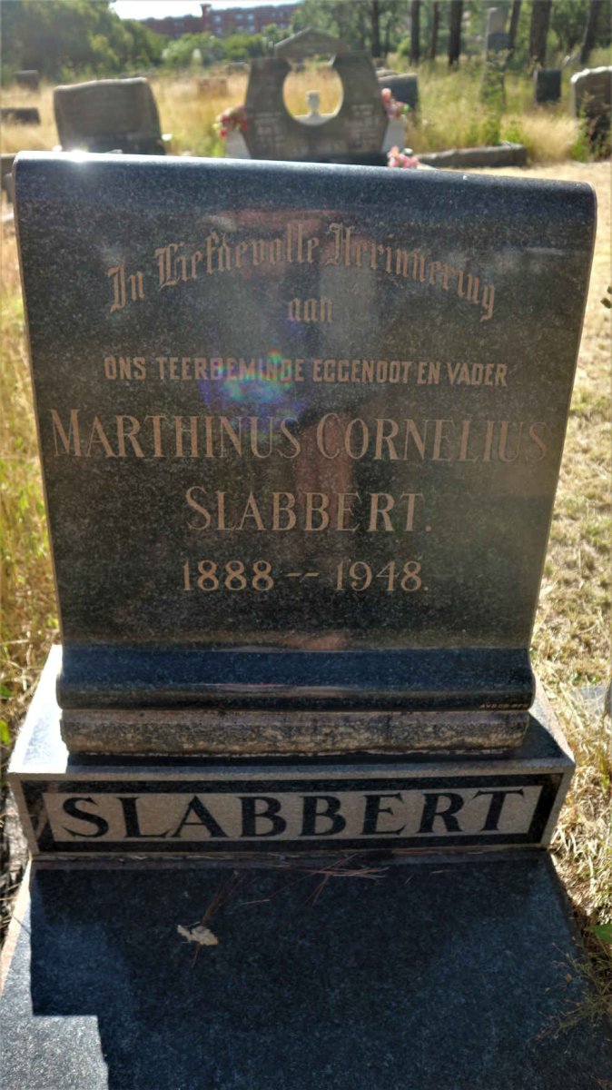SLABBERT Marthinus Cornelius 1888-1948