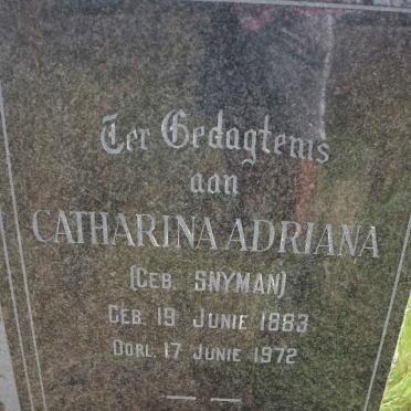 SCHMIDT Catharina Adriana nee SNYMAN 1883-1972