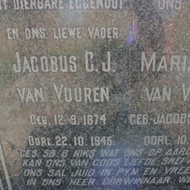 VUUREN Jacobus C.J., van 1874-1945 &amp; Maria M.J. JACOBS 1873-1968
