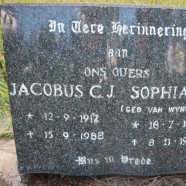 VENTER Jacobus C.J. 1912-1988 &amp; Sophia A. VAN WYNGAARD 1912-1978