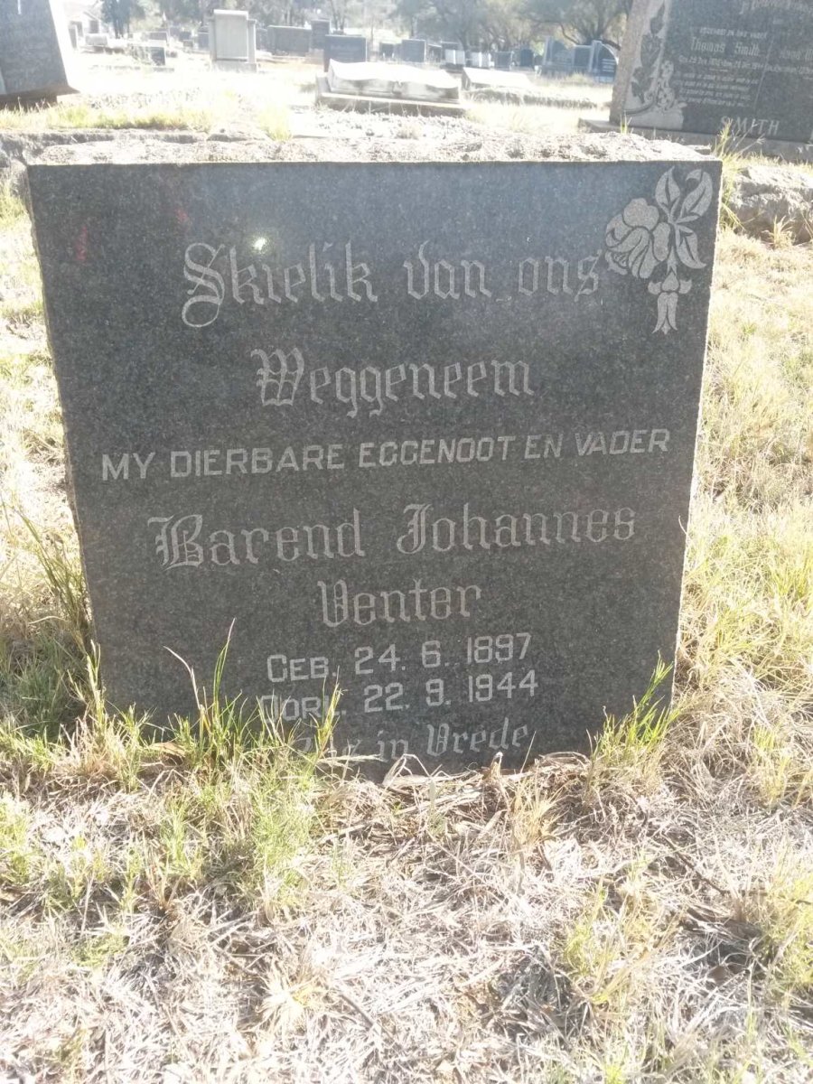 VENTER Barend Johannes 1897-1944