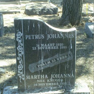 VELDMAN Petrus Johannes 1925-1995 &amp; Martha Johanna KRUGER  1930-
