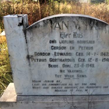 WYK Gordon Edward, van 1943-1949 :: VAN WYK Petrus Gerthardus 1946-1949