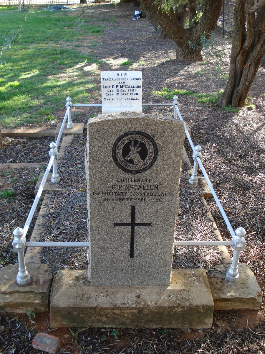 McCALLUM G.P. 1881-1920