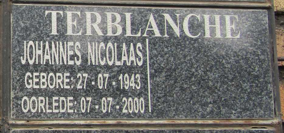 TERBLANCHE Johannes Nicolaas 1943-2000