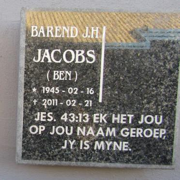 JACOBS Barend J.H. 1945-2011