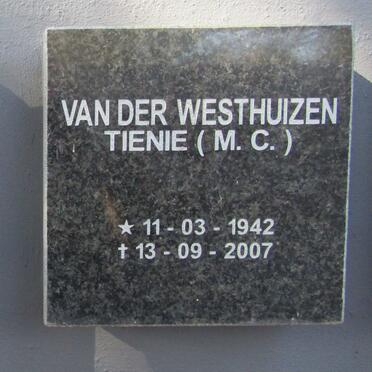 WESTHUIZEN M.C., van der 1942-2007