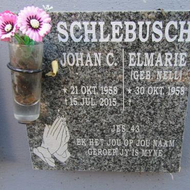SCHLEBUSCH Johan C. 1958-2015 &amp; Elmarie NELL 1958-