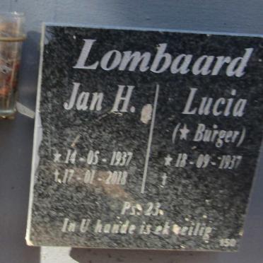 LOMBAARD Jan H. 1937-2018 &amp; Lucia BURGER 1937-