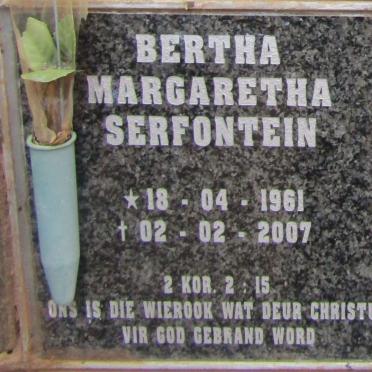 SERFONTEIN Bertha Margaretha 1961-2007