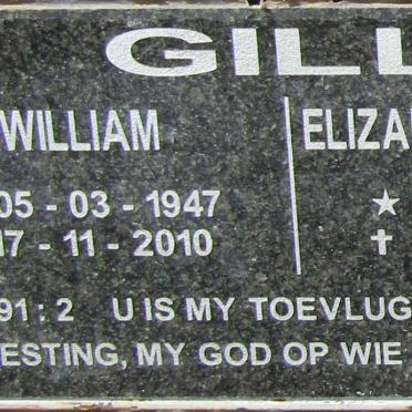 GILL William 1947-2010 & Elizabeth Johanna 1950-