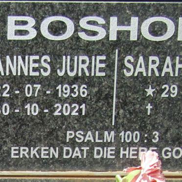 BOSHOFF Johannes Jurie 1936-2021 & Sarah Johanna 1942-