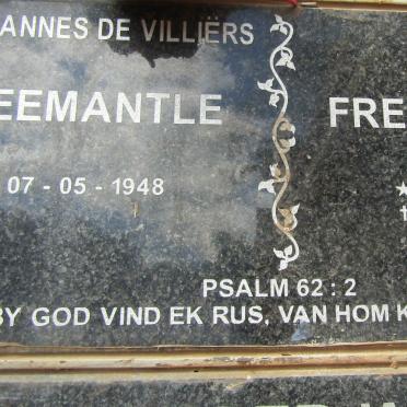 FREEMANTLE Johannes De Villiers 1948- & Esther 1951-2010