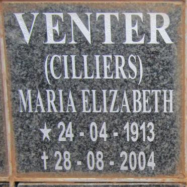 VENTER Maria Elizabeth nee CILLIERS 1913-2004