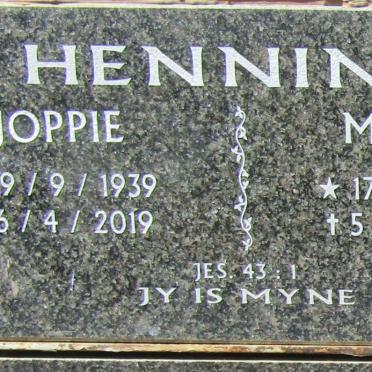 HENNING Joppie 1939-2019 & Miemie 1939-2016