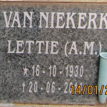 NIEKERK A.M., van 1930-2014