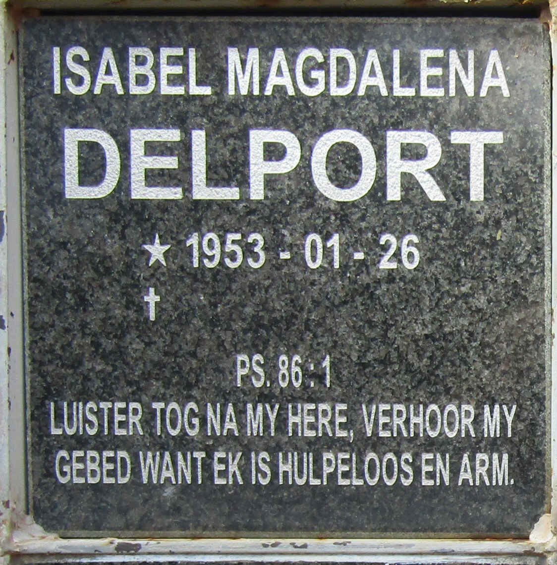 DELPORT Isabel Magdalena 1953-