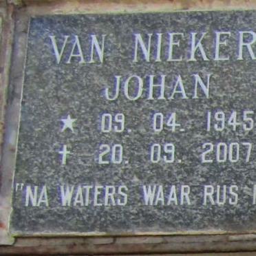 NIEKERK Johan, van 1945-2007