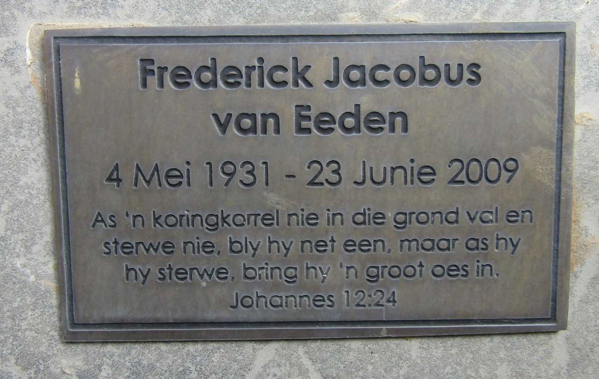 EEDEN Frederick Jacobus, van 1931-2009
