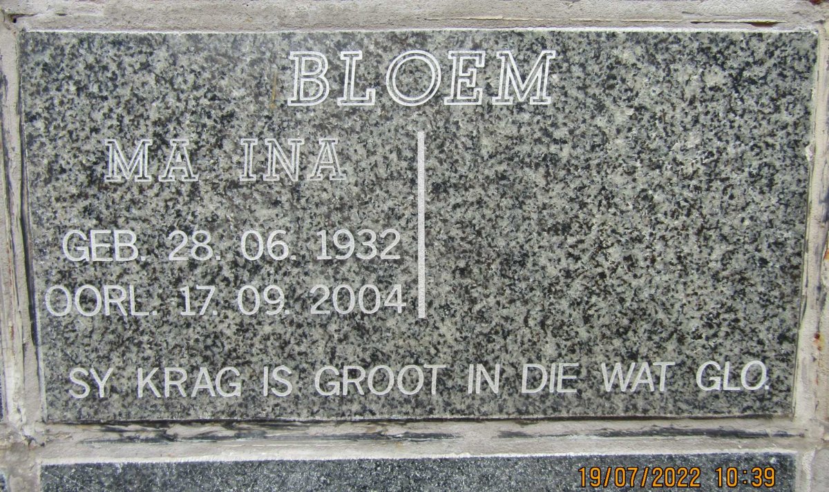 BLOEM Ina 1932-2004