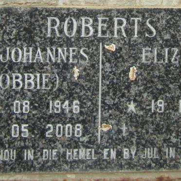 ROBERTS Louis Johannes 1946-2008 &amp; Elizabeth 1957-