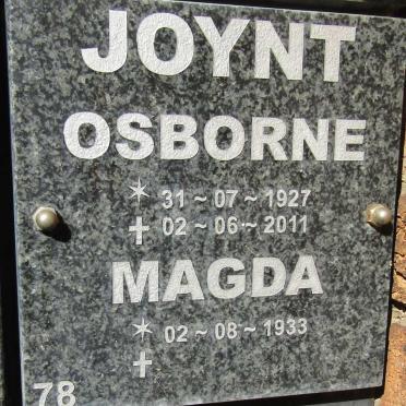 JOYNT Osborne 1927-2011 &amp; Magda 1933-
