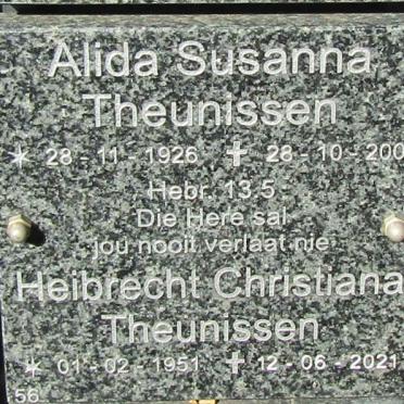 THEUNISSEN Alida Susanna 1926-2008 :: THEUNISSEN Heibrecht Christiana 1951-2021