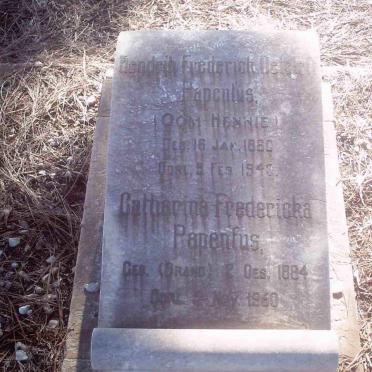 PAPENFUS Hendrik Frederik Deteloff 1880-1940 &amp; Catharina Fredericka BRAND 1884-1960