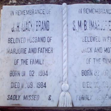 BRAND J.H.  1904-1984  &amp; S.M.B.  1905-2001