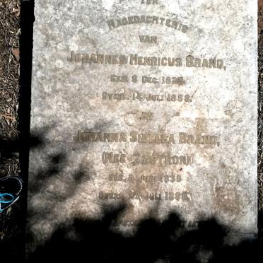 BRAND Johannes Henricus 1823-1888 &amp; Johanna Sibella ZASTRON 1830-1898