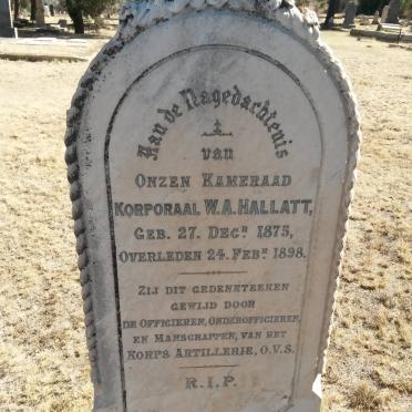 HALLATT W.A. 1875-1898