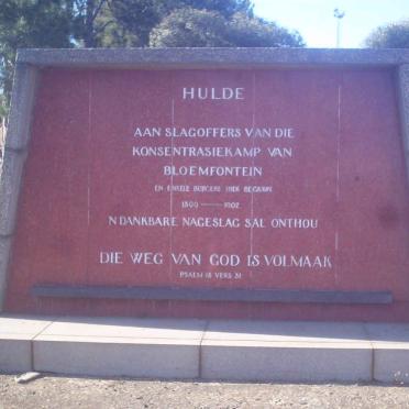 01. Bloemfontein Concentration Camp victims