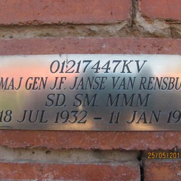 RENSBURG J.F., Janse van 1932-1997