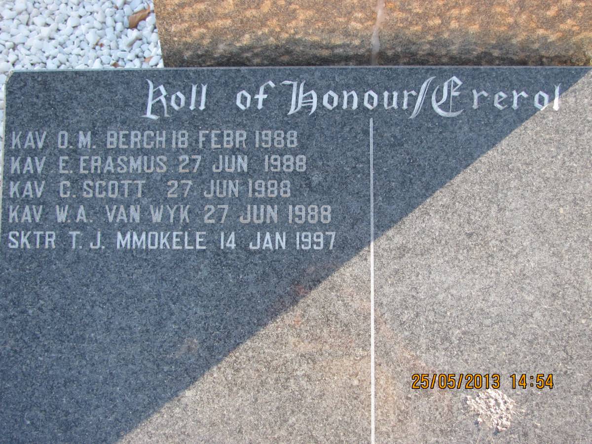 5. Memorial Plaque with list of names