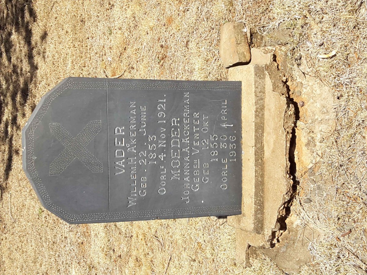 ACKERMAN Willem H. 1853-1921 &amp; Johanna A. VENTER 1855-1936