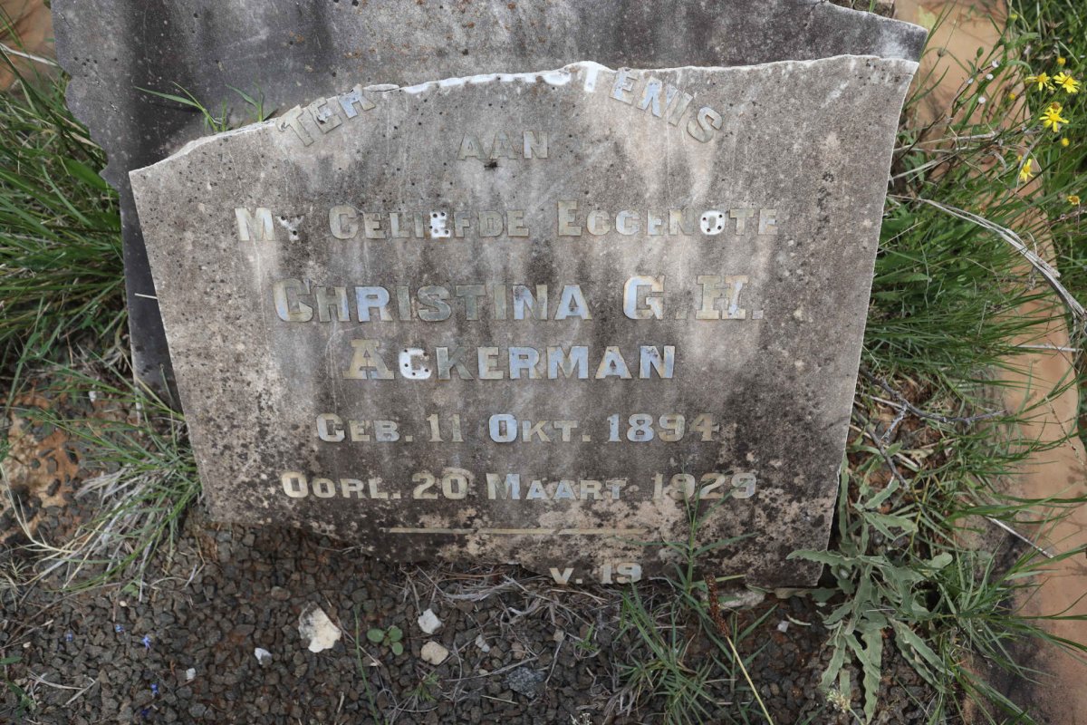 ACKERMAN Christina G.H. 1894-1929