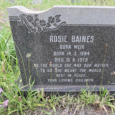 BAINES Rosie nee WEIR 1884-1973