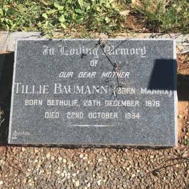 BAUMANN Tillie nee MANNIX 1876-1964