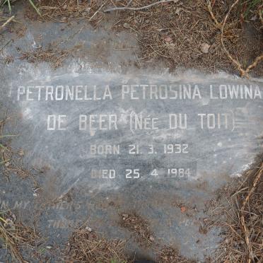 BEER Petronella Petrosina Lowina, de nee DU TOIT 1932-1984