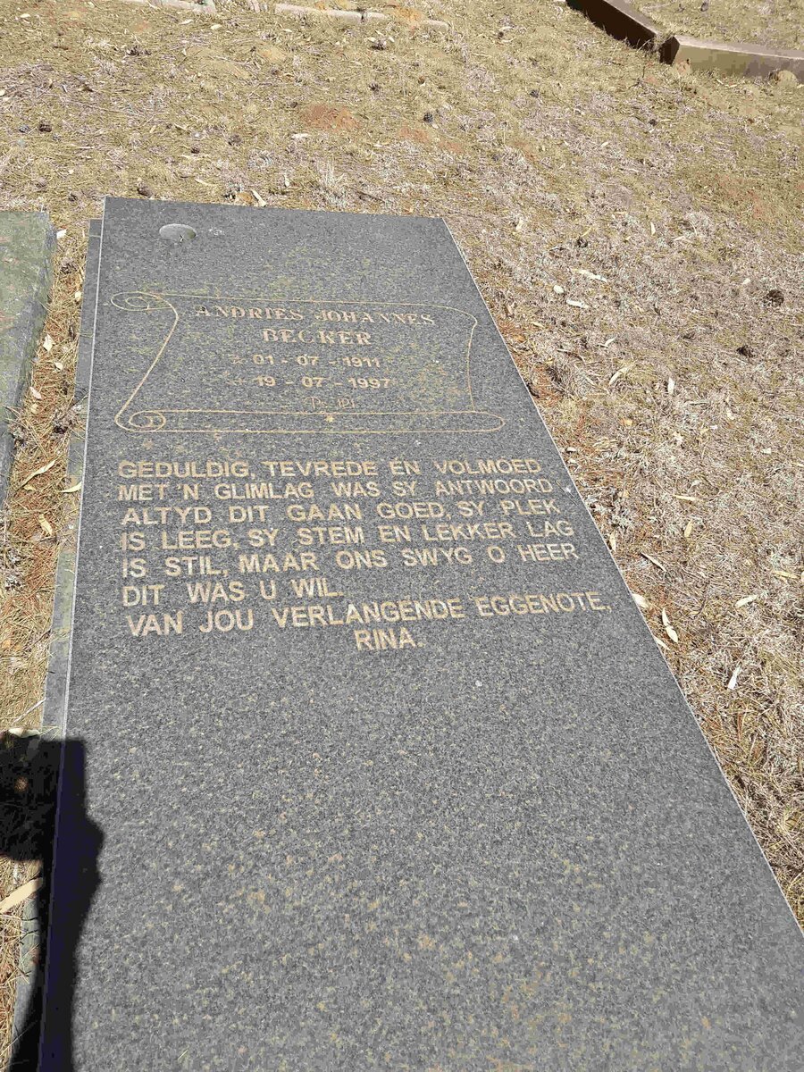 BECKER Andries Johannes 1911-1997