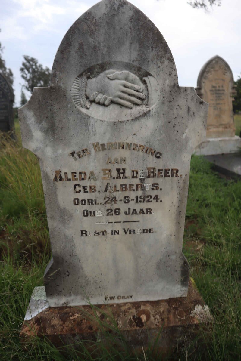 BEER Aleda B.H., de nee ALBERTS -1924