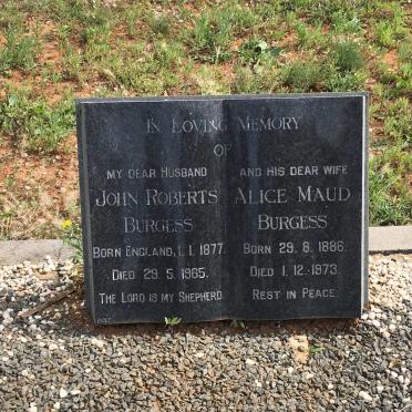 BURGESS John Roberts 1877-1965 &amp; Alice Maud 1886-1973