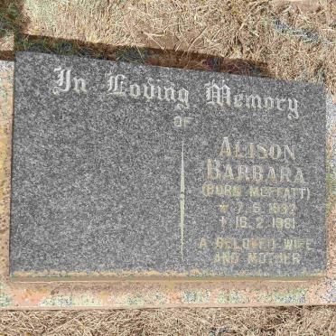 BOLT Alison Barbara nee MOFFATT 1932-1981