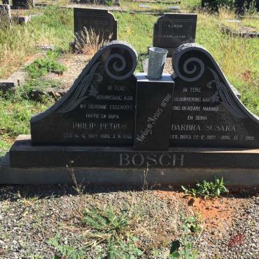 BOSCH Philip Petrus 1904-1965 &amp; Barbra Susara DICKS 1903-1966